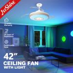 Multi Color Night Light Ceiling Fan with Hidden Blades and 110-240V/50Hz-60Hz AC
