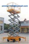 500kg SJY0.5-14 Scissor Mobile Working Platform 16m Working Height With 4 Wheels