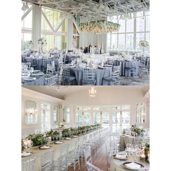 Transparent Clear Resin Bulk Chiavari Chairs Outdoor Wedding Event Net Back