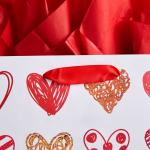 CMYK 4 Color Offset Printing Luxury Wide Bottom Paper Bag for Valentine's Day by