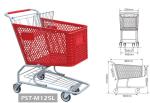 Plastic shopping trolley,supermarket trolley,plastic and metal trolley