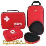 Red pu leather waterproof mini eva first aid kit case,first aid box plastic case