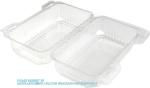 Disposable Plastic Hinged Loaf Containers - Durable Small Hoagie Container -