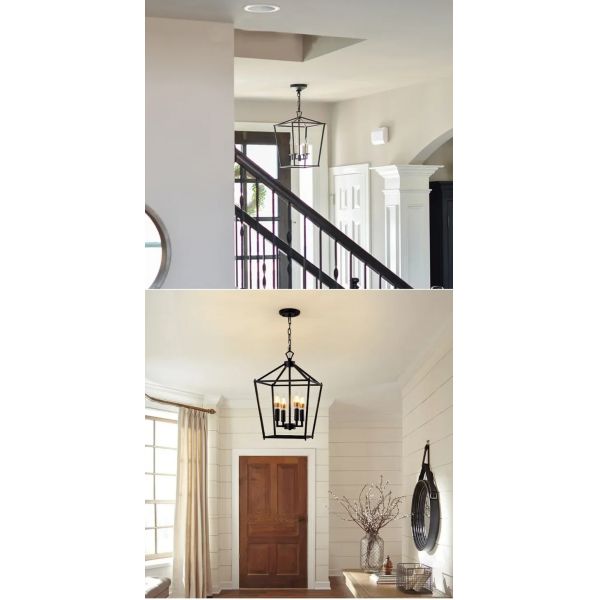 Loft Vintage Iron Birdcage Pendant Light Modern Darlana Linear Lantern Chandelier（WH-AP-640）
