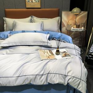 Wholesale Custom Solid Color Washing Silk Quilt Cover Full Size Duvet Cover Bed Sheet Set with 1 from china suppliers