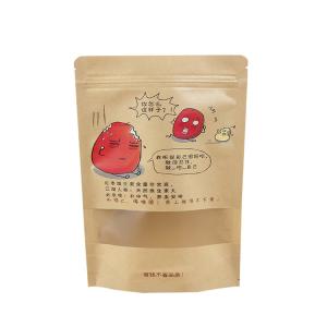 Wholesale Brown Stand Up Pouch With Window With Zipper For Chinese Dates Dry Fruits Snacks Packaging from china suppliers