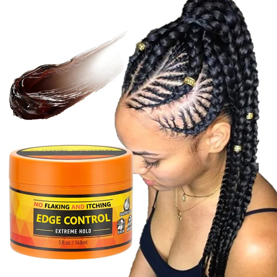 Long Lasting 24 Hours Hair Styling Edge Control Wax Alcohol Free Fast Drying No Residue All Day Shape Hairstyle Gel For 4C Curl