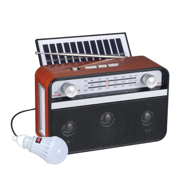 New Outdoor Portable Solar Charging Am Fm Sw 3 Band AC/DC Radio Wireless Speaker