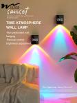 Rechargeable Net Red Bed Wall Lamp with Clock and Sunset Projection No Wiring
