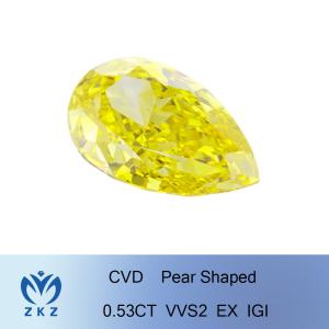 Wholesale 0.53 Carat Pear Shaped VVS2 Lab Created Yellow Diamond Without Setting from china suppliers