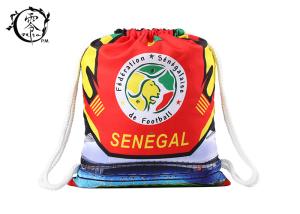 Wholesale Printed Cotton Rope Drawstring Bookbag , Large Sized Sports String Strap Backpack from china suppliers