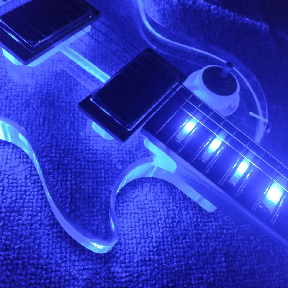 High quality Standard LP acrylic electric guitar, rosewood Fingerboard LED light LP 1959 R9 electric guitar, free shippi