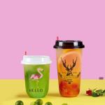 PET U Shape Bubble Tea Disposable Plastic Cups 500ml 700ml