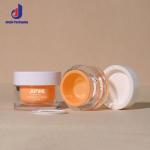 Orange 15g Cosmetic Jars Packaging Hair Cream Container With White Lid
