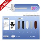 48 Inch Modern White Ceiling Fan With Light Pull Chain Ac Motor