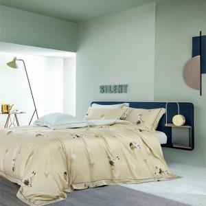 China Reactive Printing 230TC Tencel Silk Sheets Soft Home Bedding Set 100% Tencel Pillow Case on sale