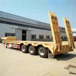 Steel Material 60T -70T Heavy Duty Semi Trailers Low Bed 3 Axles 12R22.5 / 12R20
