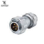 metal shell 4 pin battery terminal bulkhead electrcial soldering waterproof