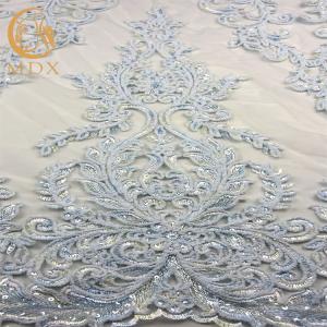 Wholesale MDX Embroidered Mesh Lace Fabric Sequins Water Soluble By The Yard from china suppliers