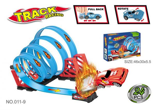 Quality 47.6 Inche Funny Toy Car Tracks Sets , Toddler Race Track With 4 Consecutive Loops for sale