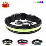 Luxury Nylon LED Dog Collar Printed Training Vest Flashing Usb Rechargeable