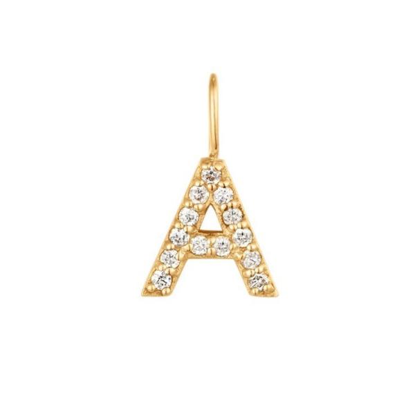 Nickel Free 925 Sterling Silver Letter A Diamond Charm Necklace Popular Initial