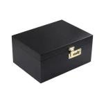 Newest Solid Wood Box Customize Wooden Decorative Boxes with Hinged Lid Black
