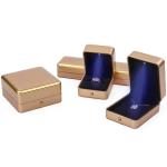 Custom Logo Light Gold LED Jewelry Box For Bracelet Necklace Earrings Ring