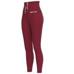 Red 89cm Latex Yoga Pants High Waisted Compression Leggings S Size