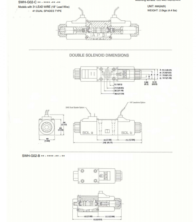 SWH-G02-D24-20 Electromagnetic Directional Valve / Hydraulic Solenoid Valve