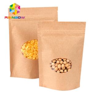 Wholesale Kraft Paper Mylar k Storage Bags With Window , Tea / Coffee Bean Packaging from china suppliers