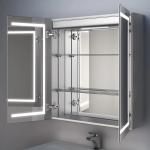 500mm Small Bathroom LED Mirror Cabinet Sets Grey And White Wall Hanging