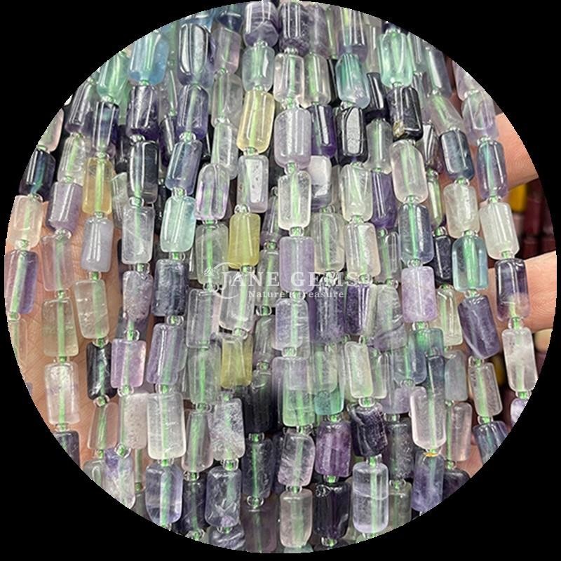 Gems Bead Natural Crystal Apatite Rhodonite Gemstone Faceted Cylinder Shape Loose Bead Strands for Jewelry Making