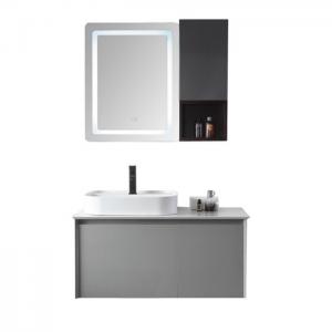 Wholesale Warm Grey Customized Bathroom Cabinets LED Light Mirror 40 Inch Bath Vanity from china suppliers