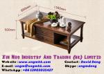 Square living room double storey drawer antique hardware handle coffee table