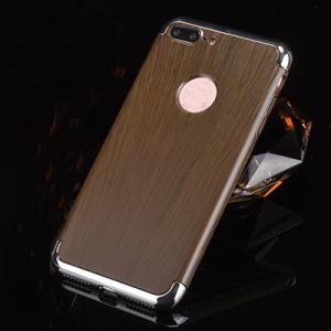 Wholesale 3 in 1 Hard PC Plating Border Wood Grain Cell Phone Case Cover For iPhone 7 7 Plus 6 6s Plus from china suppliers