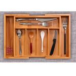 Expandable Rectangle Kitchen Tableware Bamboo Silverware Cutlery Tray CE
