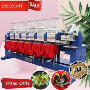 Wholesale 15 needles best holiaum embroidery machine 1200 spm high speed 6 head cap t-shirt flat 3d sequin embroidery machine from china suppliers