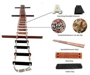 Wholesale Wood Manila Boat Rope Ladder , Customized Width Emergency Rope Ladder from china suppliers