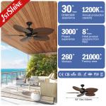 Low Noise Decorative Tropical 5 Blades Ceiling Fan Large Airflow Energy Saving