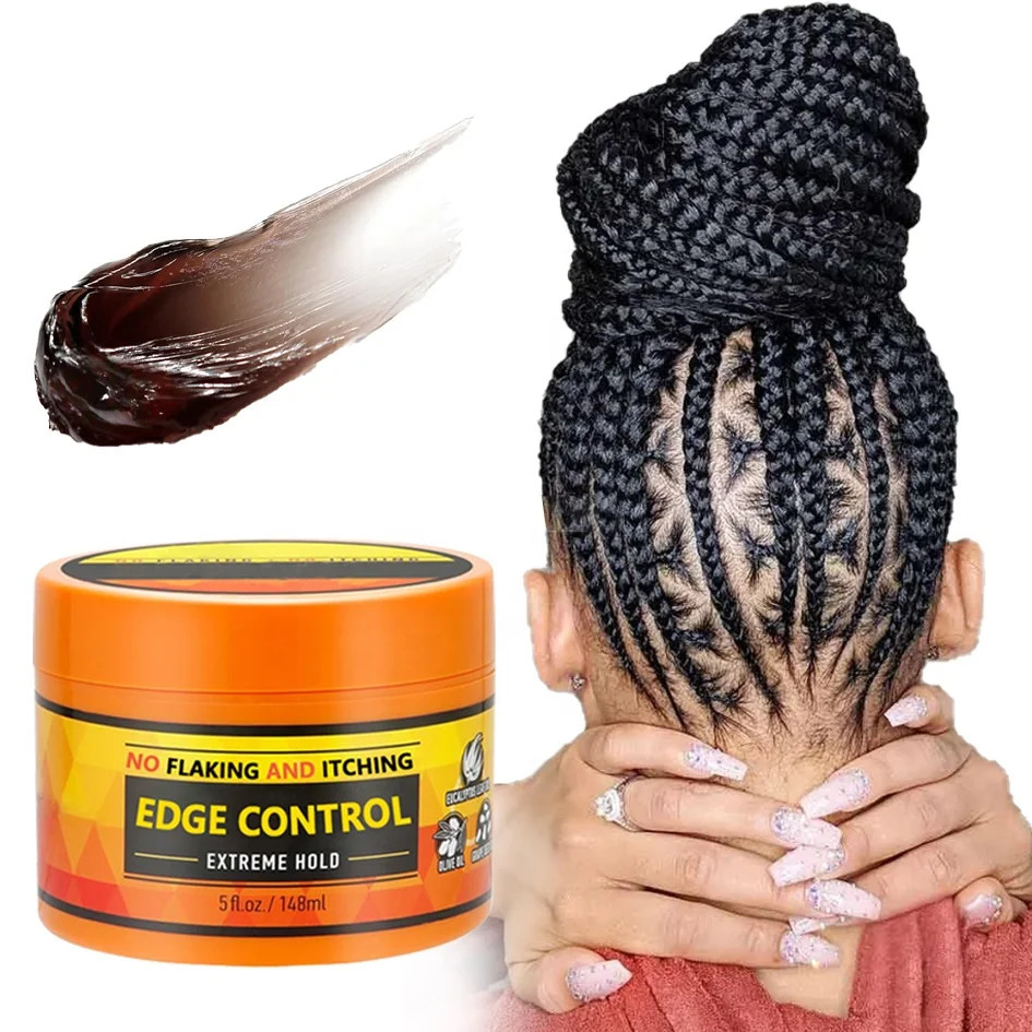Long Lasting 24 Hours Hair Styling Edge Control Wax Alcohol Free Fast Drying No Residue All Day Shape Hairstyle Gel For 4C Curl