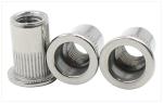 Stainless Steel Flat Head Ribbed Rivet Nuts , Grade 4.8 Grade 12.9 Knurled Rivet