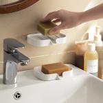 Soap Dishes with Drain Spout Bathroom and Kitchen Sink Organizer Sponge Holder