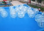 Transparent Clear PVC / TPU Inflatable Walk On Water Ball Self-Stand For Family