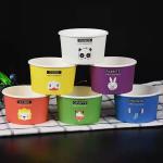 FDA 320ml Disposable Bubble Tea Cups Ice Cream Paper Containers With Sleeve