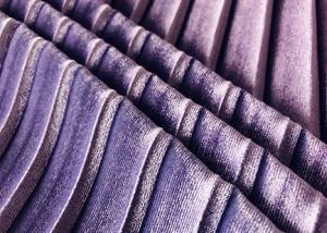 Wholesale 290GSM Purple Velvet Material 93% Polyester Warp Knitted Pleat For Lady