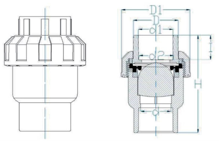 PVC Transparent/Clear Non Return Industry Pipe Fittings Check Valve