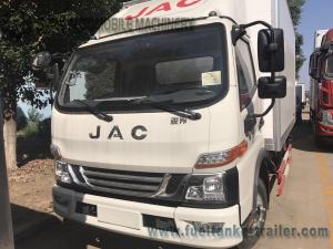 Wholesale 1-4 Ton  JAC 4x2 Light Refrigerator Van Truck / Dry Box Van Cargo Truck 3308 Mm Wheel Base from china suppliers
