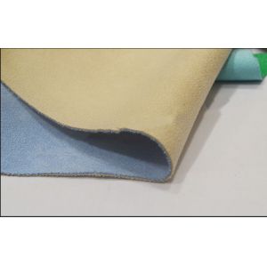 Two color compound thick and warm micro suede fabric with lamb wool back for