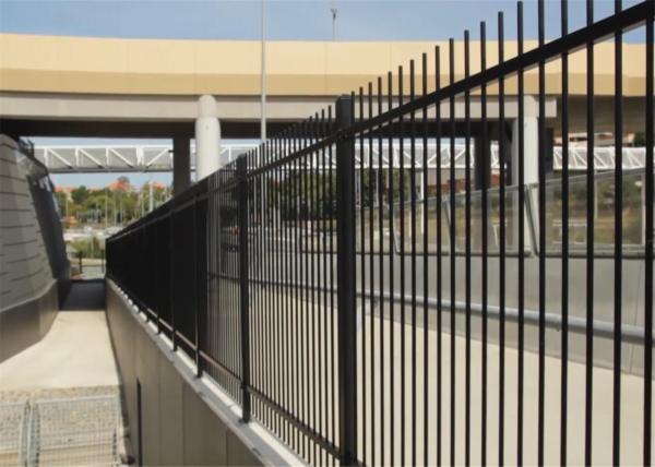 Flat Top Tubular Steel Fence Panels 2100mm height x 2400mm Width Rails 40mm x